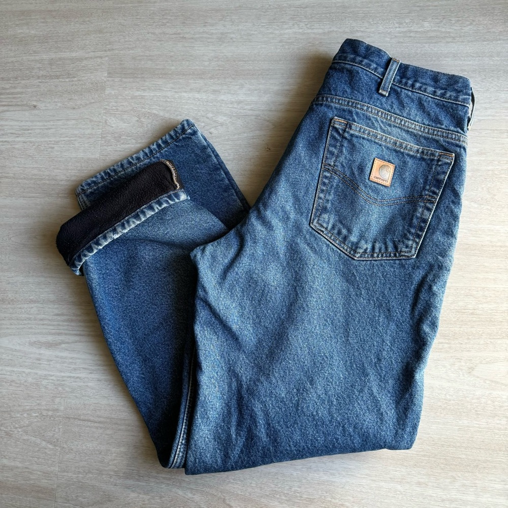 Carhartt Insulated Men's Blue Jeans sz 34 x 30